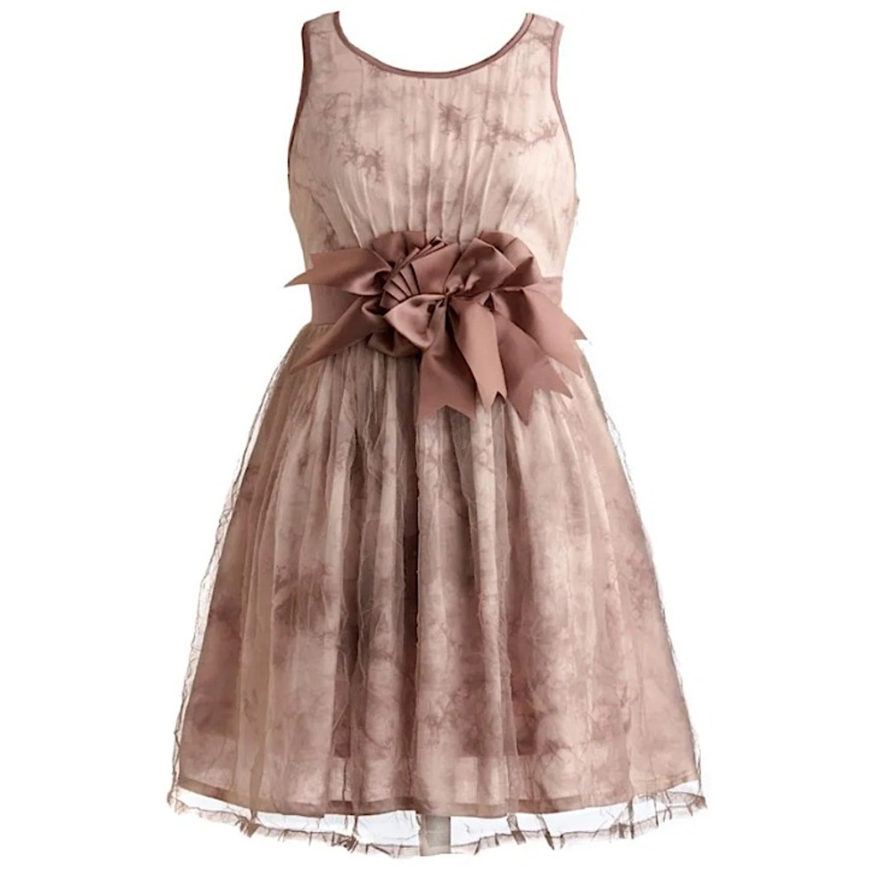 ANTHROPOLOGIE #97 Sleeveless Mesh Origami Bow Gift Wrapped Dress LARGE